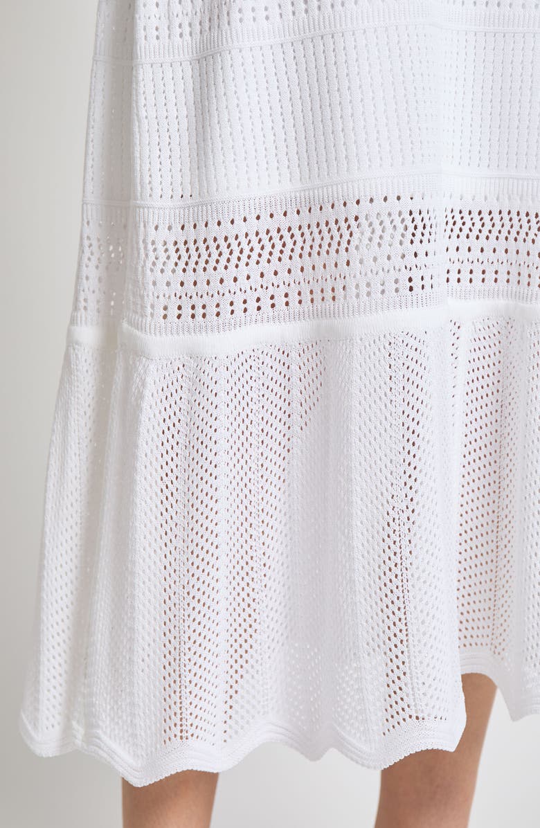 Misook Modern Fit Pointelle Midi Dress, Alternate, color, White