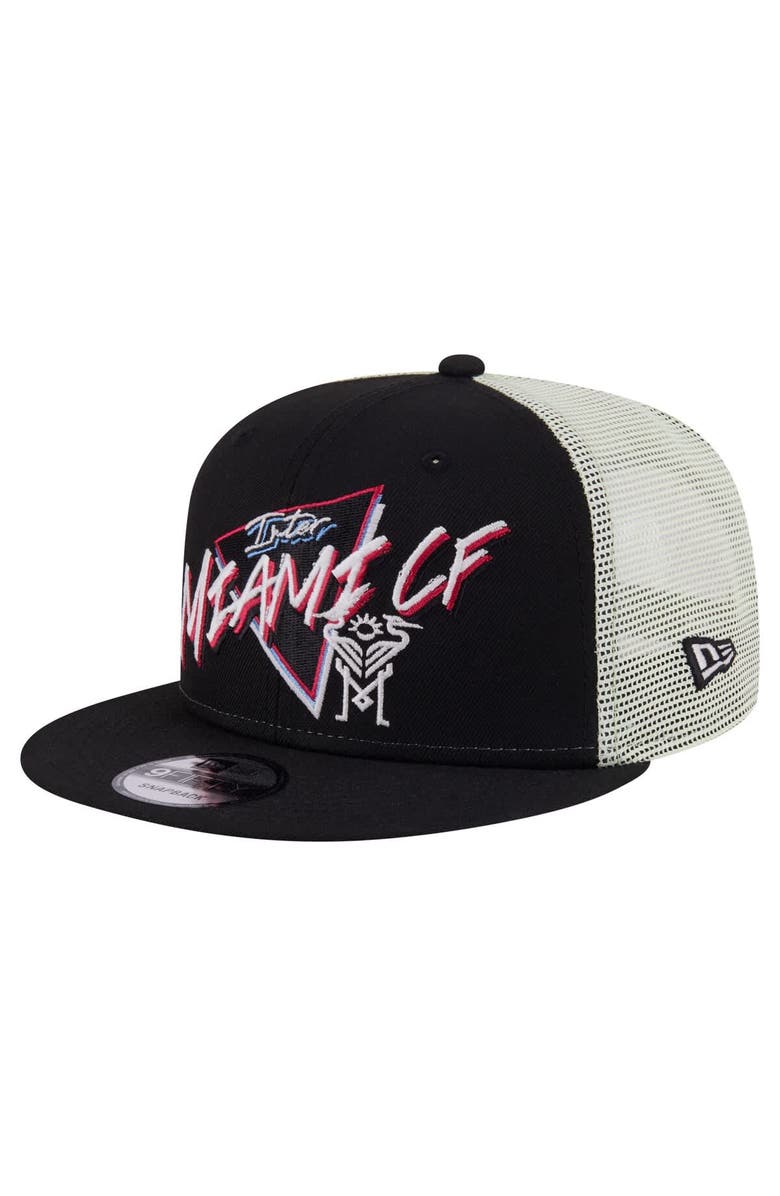 New Era Men's New Era Black Inter Miami CF Neon 9FIFTY Snapback Hat, Main, color, Black