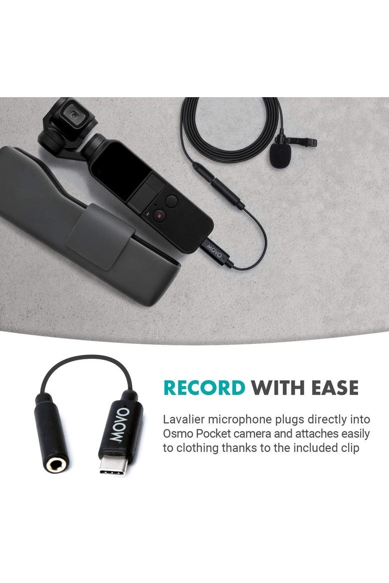 DM1P Omnidirectional Lavalier Microphone Compatible with The DJI OSMO Pocket - Lapel Mic, Great Interview Microphone for Recording, Alternate, color, Black