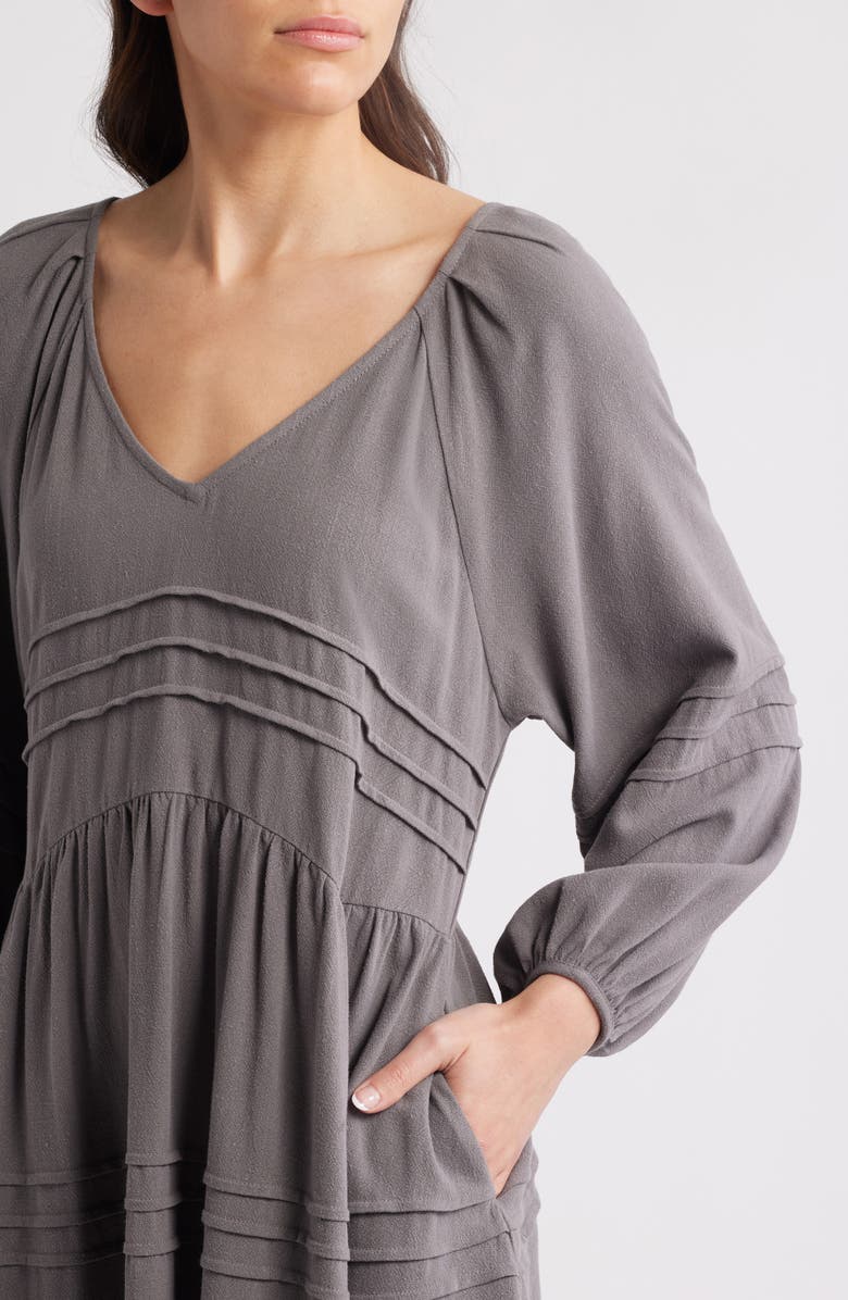 Treasure & Bond Pintuck Long Sleeve Minidress, Alternate, color,