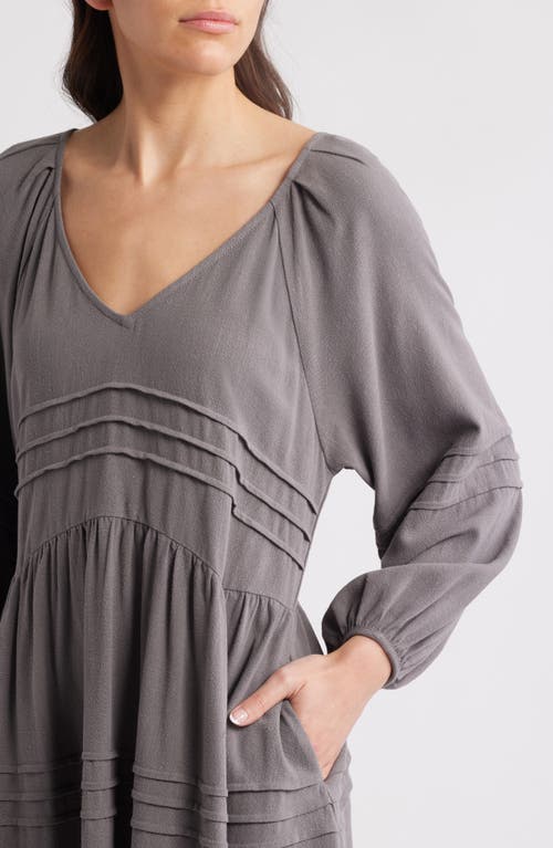 Treasure & Bond Pintuck Long Sleeve Minidress