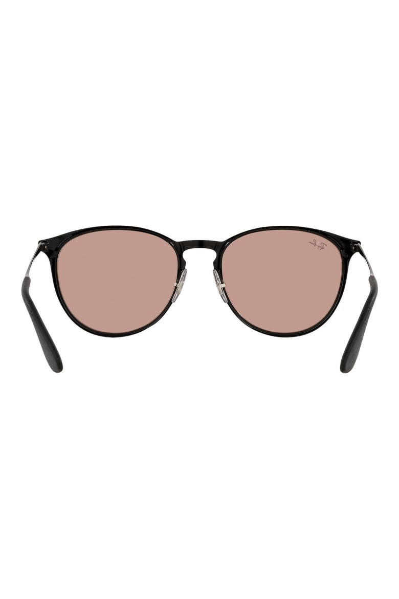 Erika 54mm Round Sunglasses, Alternate, color, SOLID BLACK