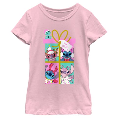 Girl's Lilo & Stitch Gift For Santa Graphic Tee