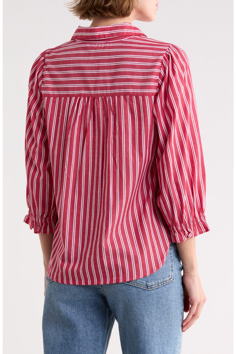 Sunset Striped Button Down Shirt, Alternate, color, RUBY LINES