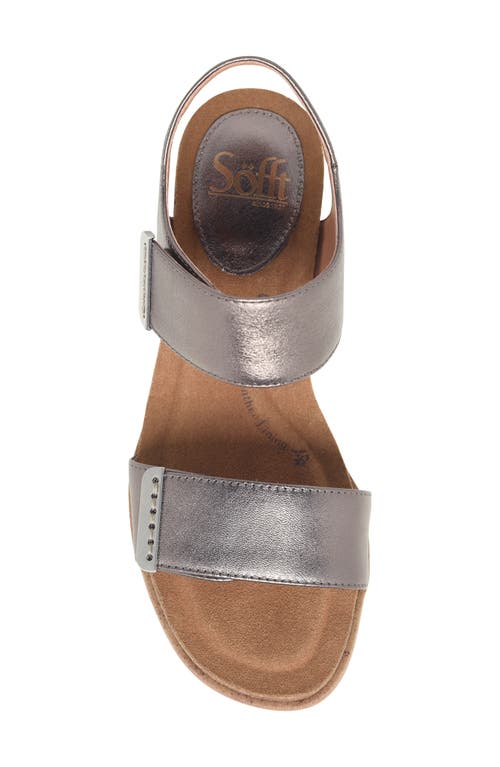 Söfft Verdi Ii Slingback Wedge Sandal In Dark Pewter