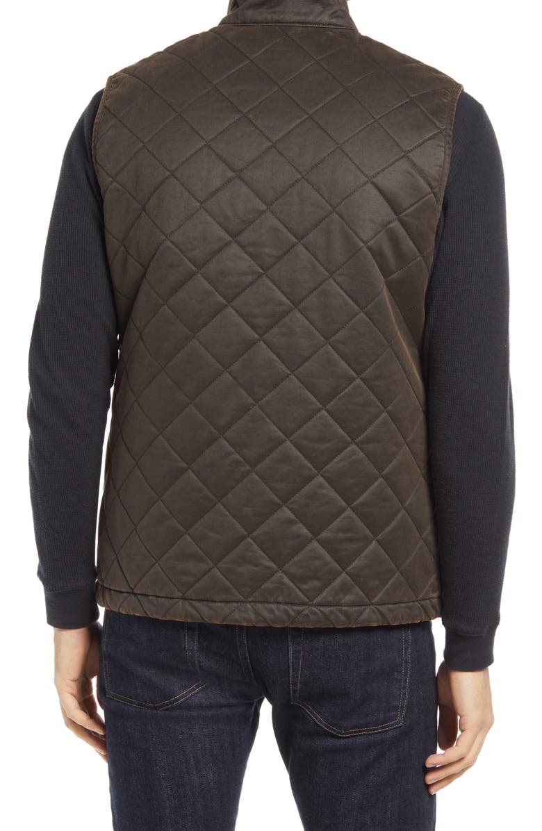 Johnston & Murphy Antiqued Cotton Blend Quilted Vest, Alternate, color, 