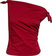 STAUD Bellaria One Shoulder Stretch Cotton Top