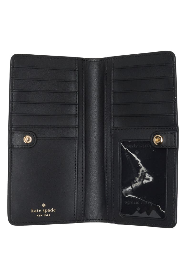 Madison Large Saffiano Leather Continental Wallet, Alternate, color, BLACK