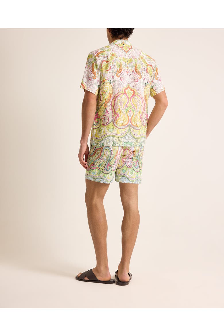 Maitan Linen Relaxed Fit Linen Fairground Shirt, Alternate, color, Multi/Pink