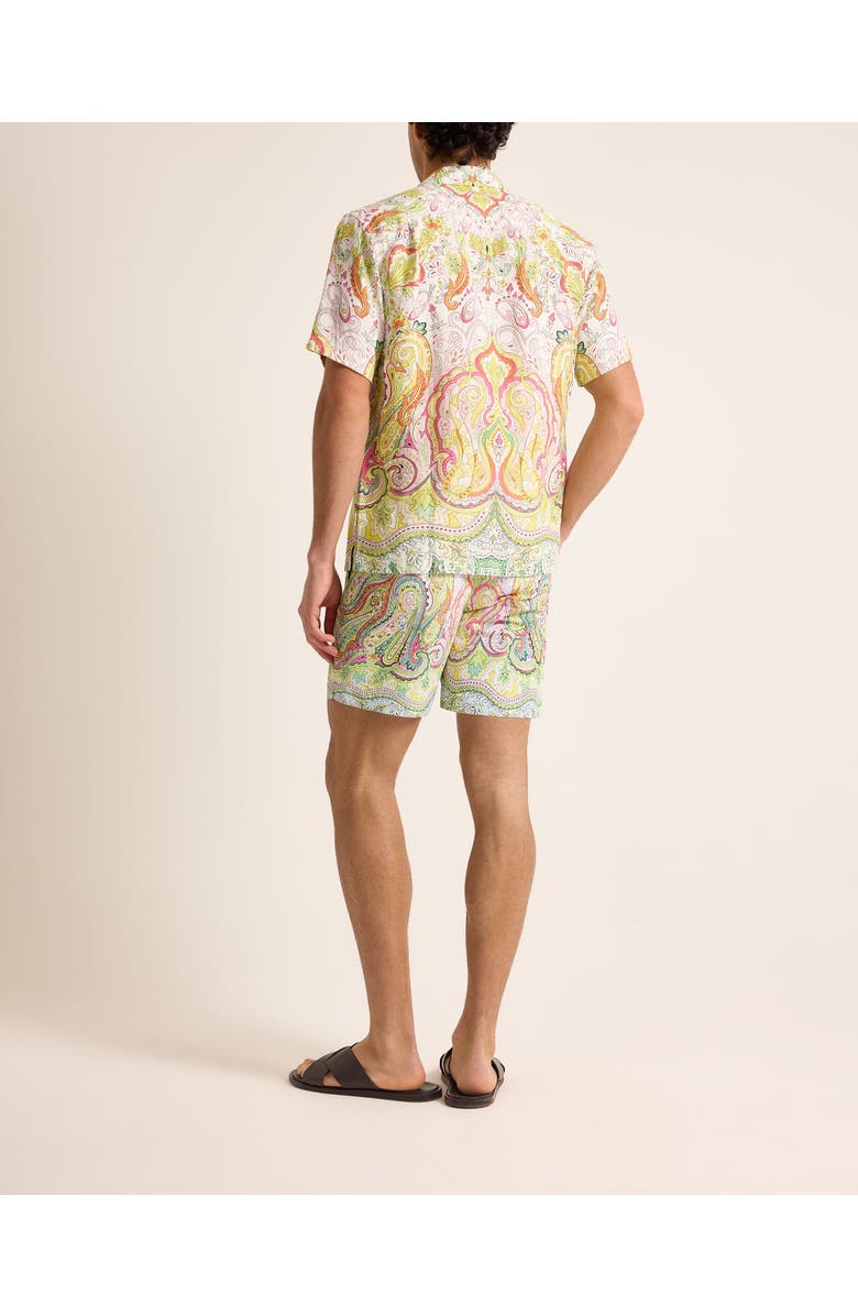 Orlebar Brown Maitan Linen Relaxed Fit Linen Fairground Shirt, Alternate, color, Multi/Pink