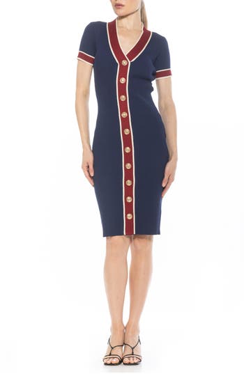 Alexia Admor Otto Dress In Navy