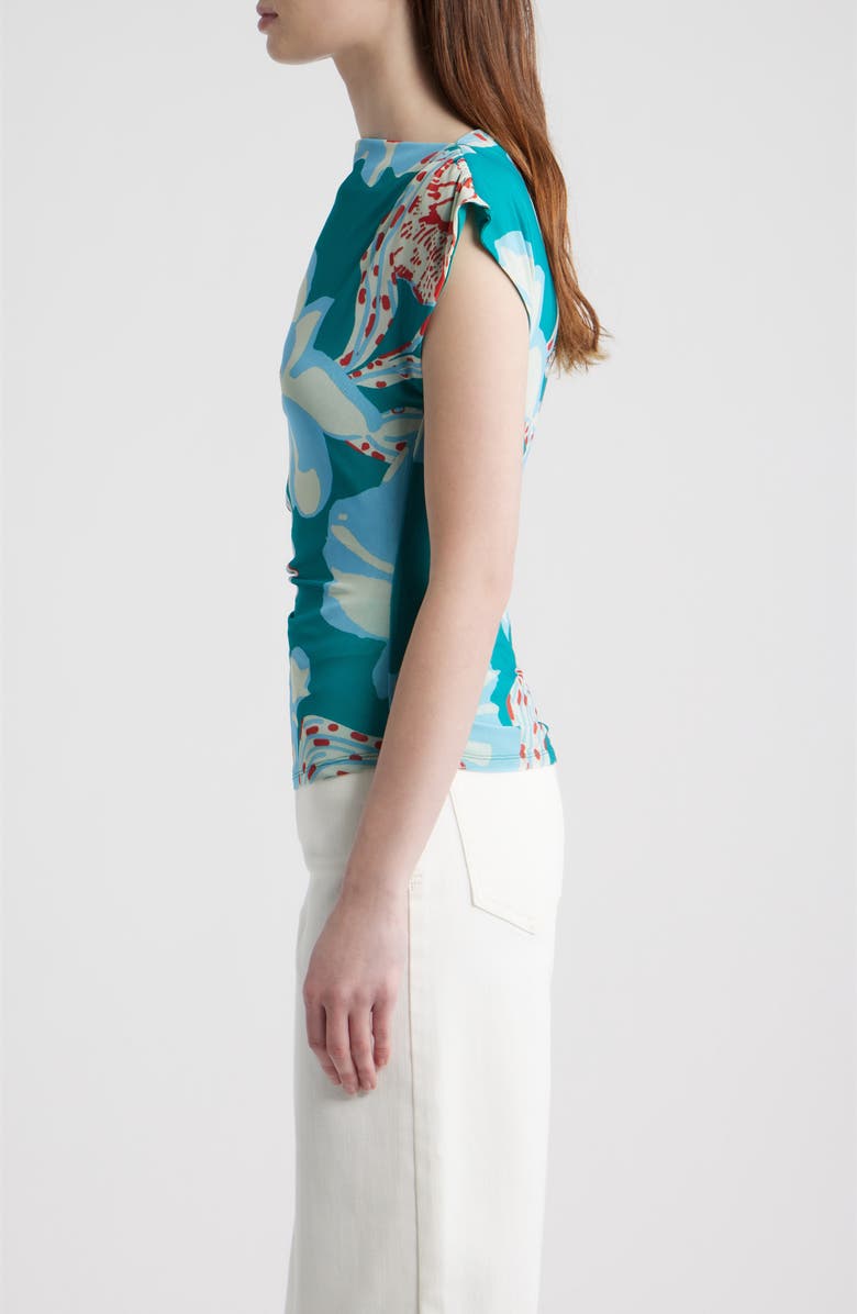 Cleobella Ellie Print Mesh Top, Alternate, color, La Rouge North Sea Print