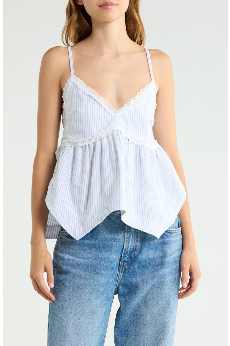 Striped Hanky Hem Tank, Main, color, BLUE