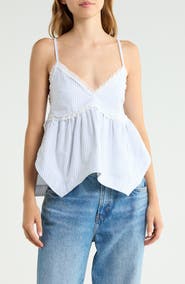 Vigoss Striped Hanky Hem Tank