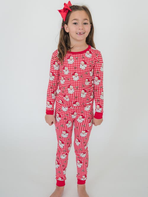 Rufflebutts Girls Softsnooze Ruffle Long Sleeve Pajama Set In Red
