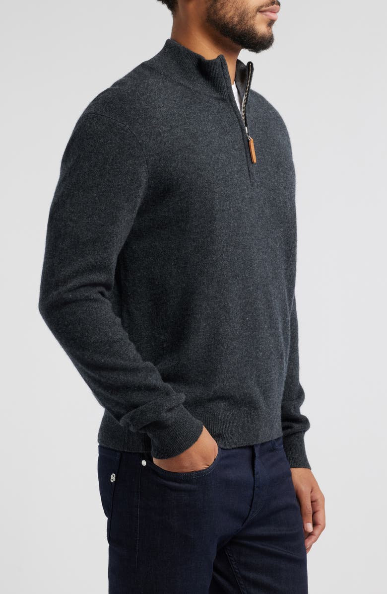 Lorenzo Uomo Men's Quarter Zip Wool & Cashmere Sweater, Alternate, color, Dark Grey
