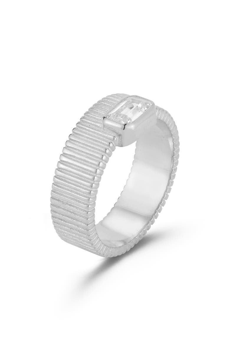 CHLOE AND MADISON Cubic Zirconia Band Ring, Alternate, color, Silver