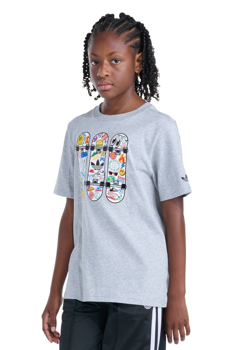 Kids' Skateboard Graphic T-Shirt, Alternate, color, GREY HEATHER