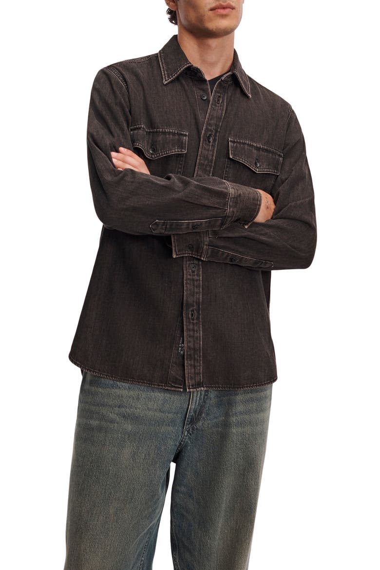 Infuse Denim CPO Shirt, Alternate, color, BROWN-BLACK