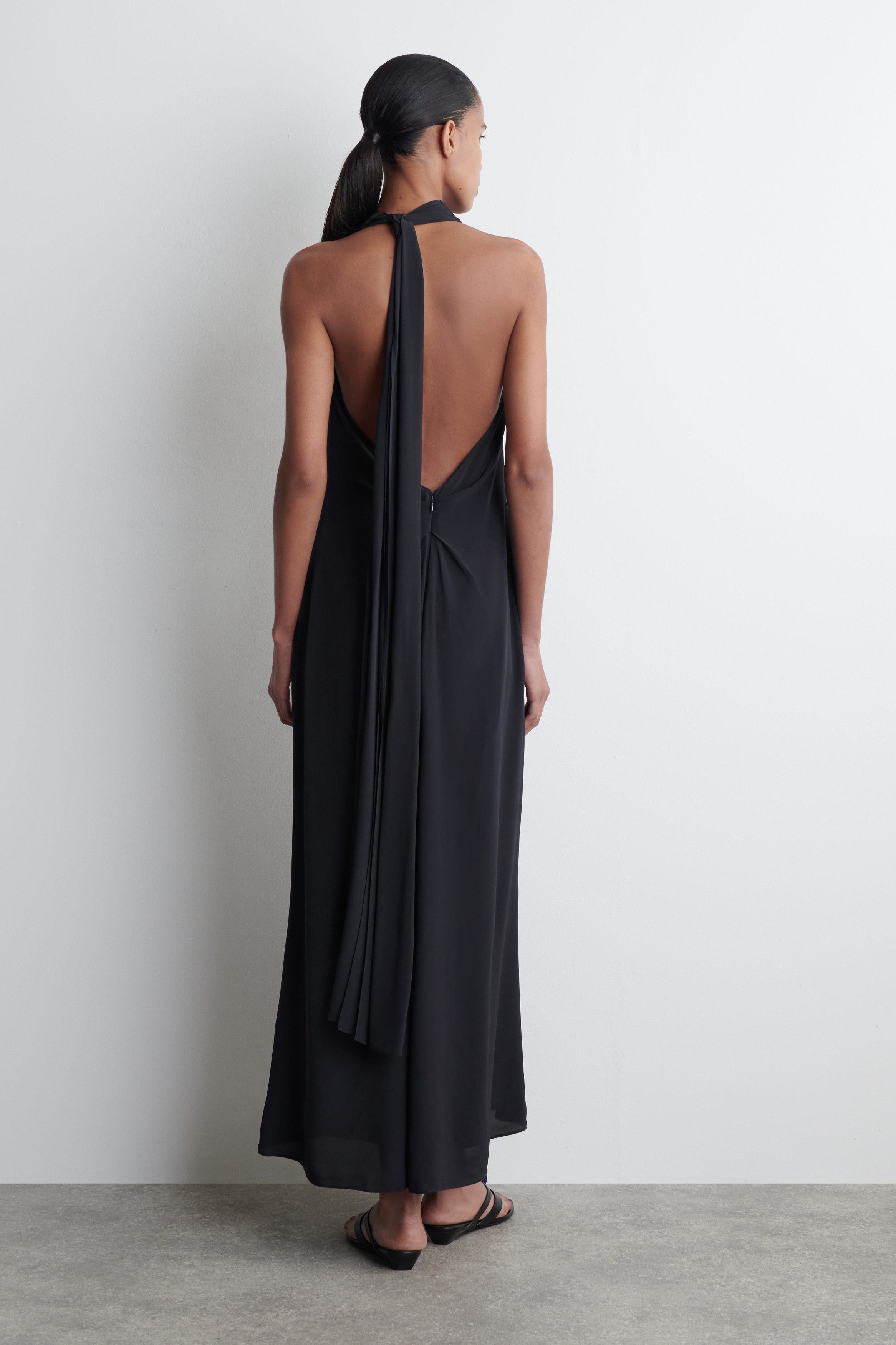 cos cowl neck long sleeve dress COS Grey Cowl Neck Long Sleeve Faux Wrap Sweater Dress Asymmetrical XS Pockets