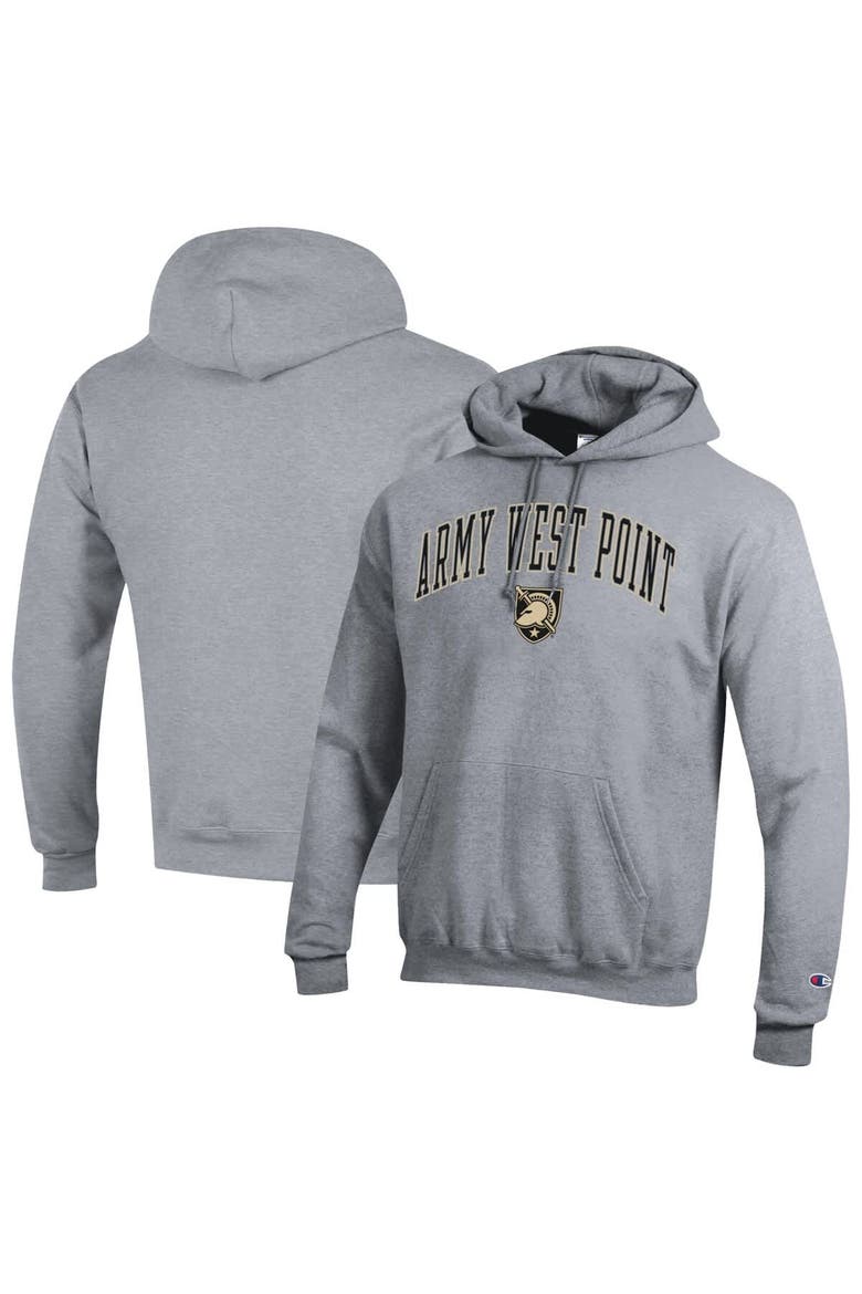 Men's Champion  Heather Gray Army Black Knights Basic Arch Fleece Pullover Hoodie, Main, color, Heather Gray