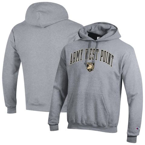Men's Champion  Heather Gray Army Black Knights Basic Arch Fleece Pullover Hoodie