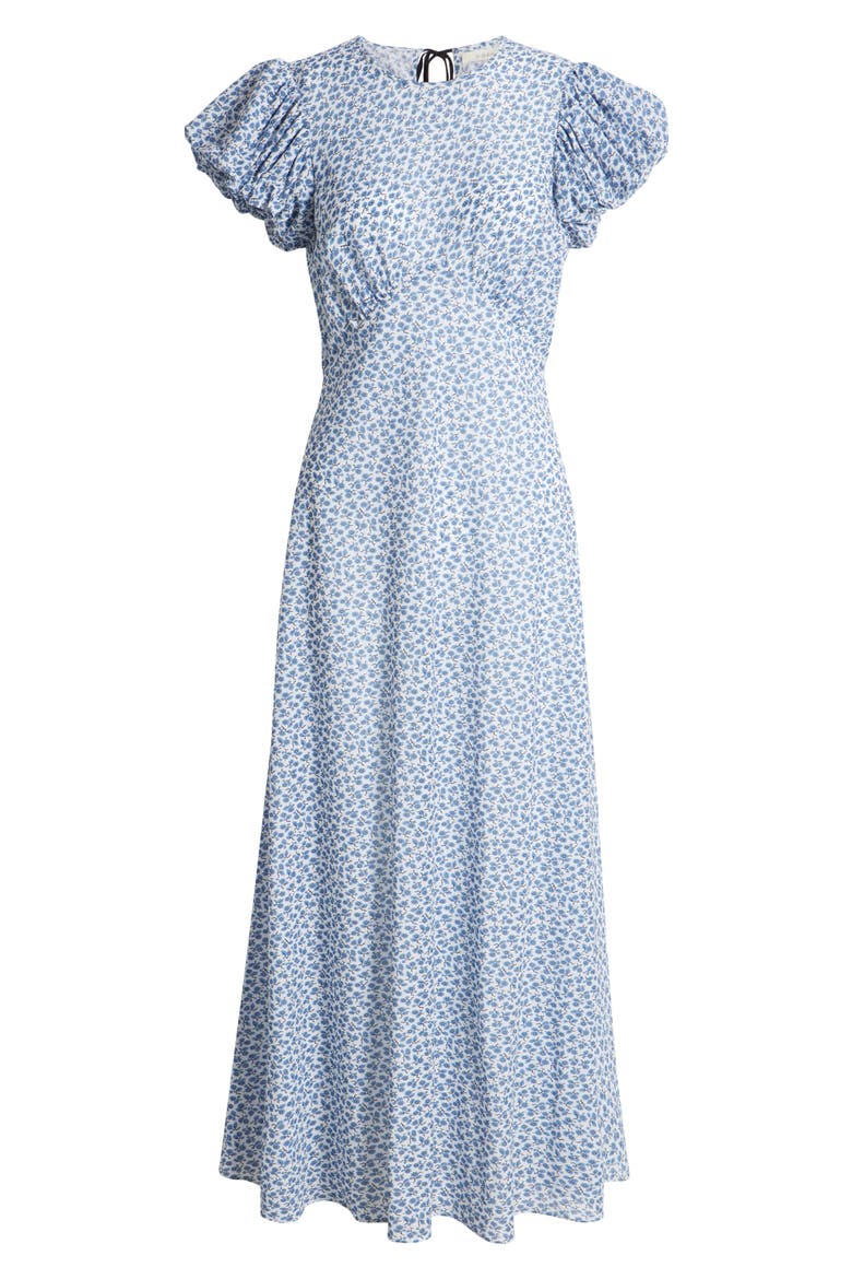 Romina Floral Organic Cotton Maxi Dress, Alternate, color, CORNFLOWER HILLSIDE BLOOM