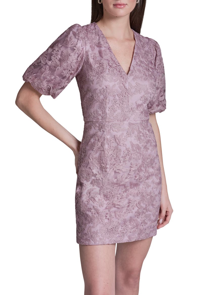 Lace Puff Sleeve Minidress, Main, color, LILAC