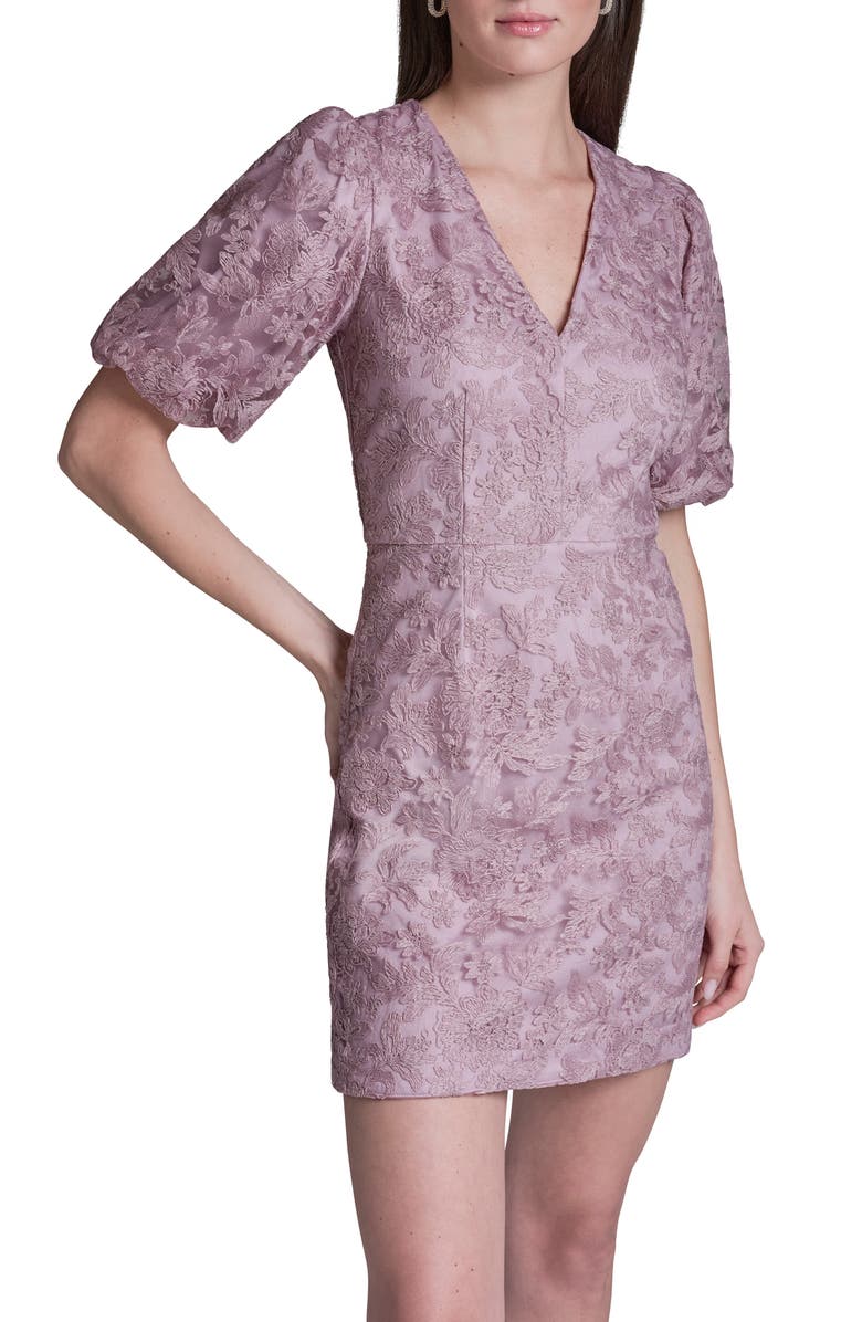 BCBG Lace Puff Sleeve Minidress, Main, color, Lilac