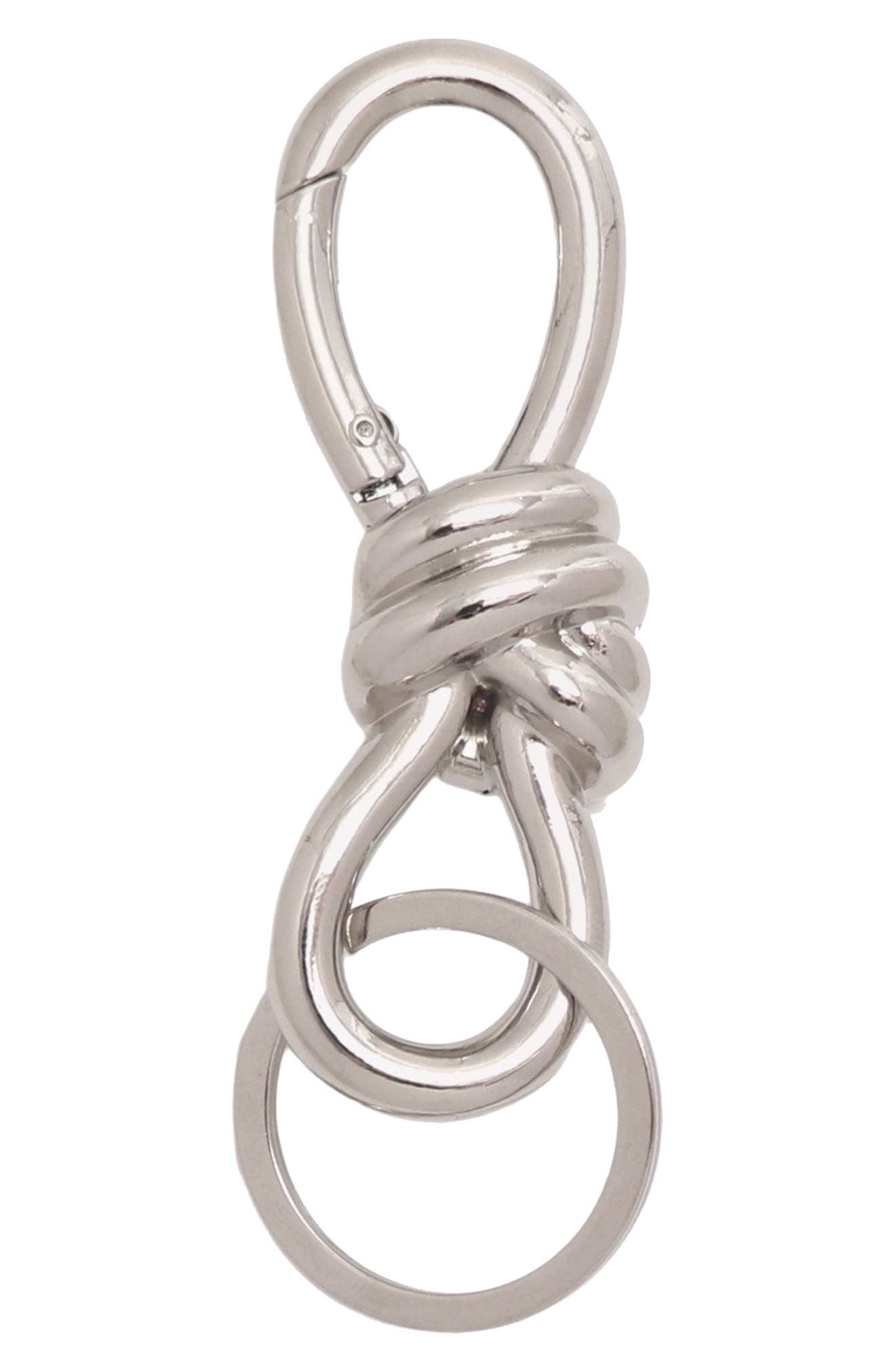 Knot Keychain, Main, color, SILVER