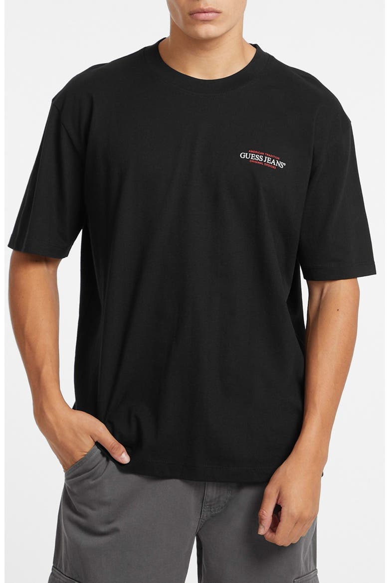 American Trad Logo Cotton Graphic T-Shirt, Main, color, JBLACK-BLACK