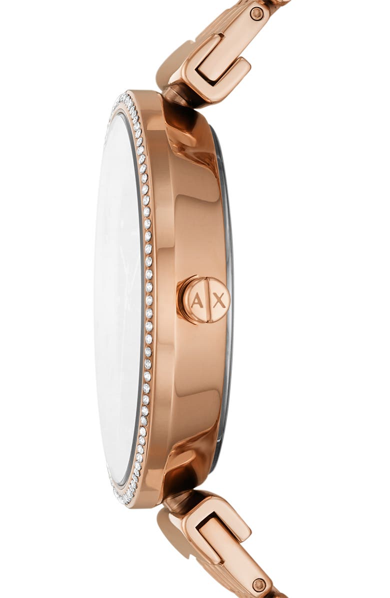 AX Armani Exchange T-Bar Three-Hand Bracelet Watch, 36mm, Alternate, color, Rose Gold