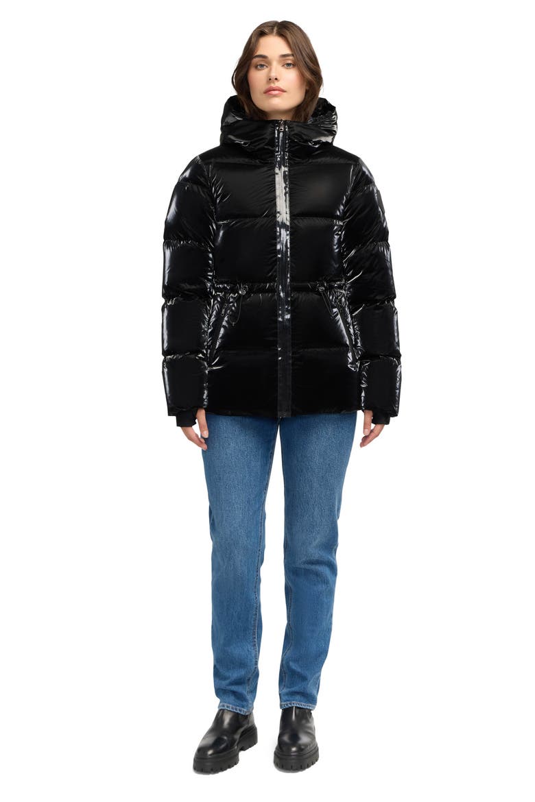 Enola Water Repellent Channel Quilted Down Jacket, Alternate, color, BLACK
