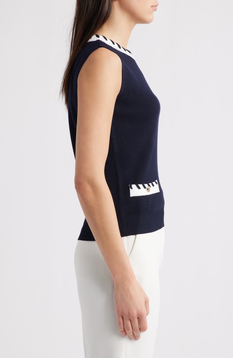 ZOE AND CLAIRE Whipstitched Sleeveless Sweater, Alternate, color, 