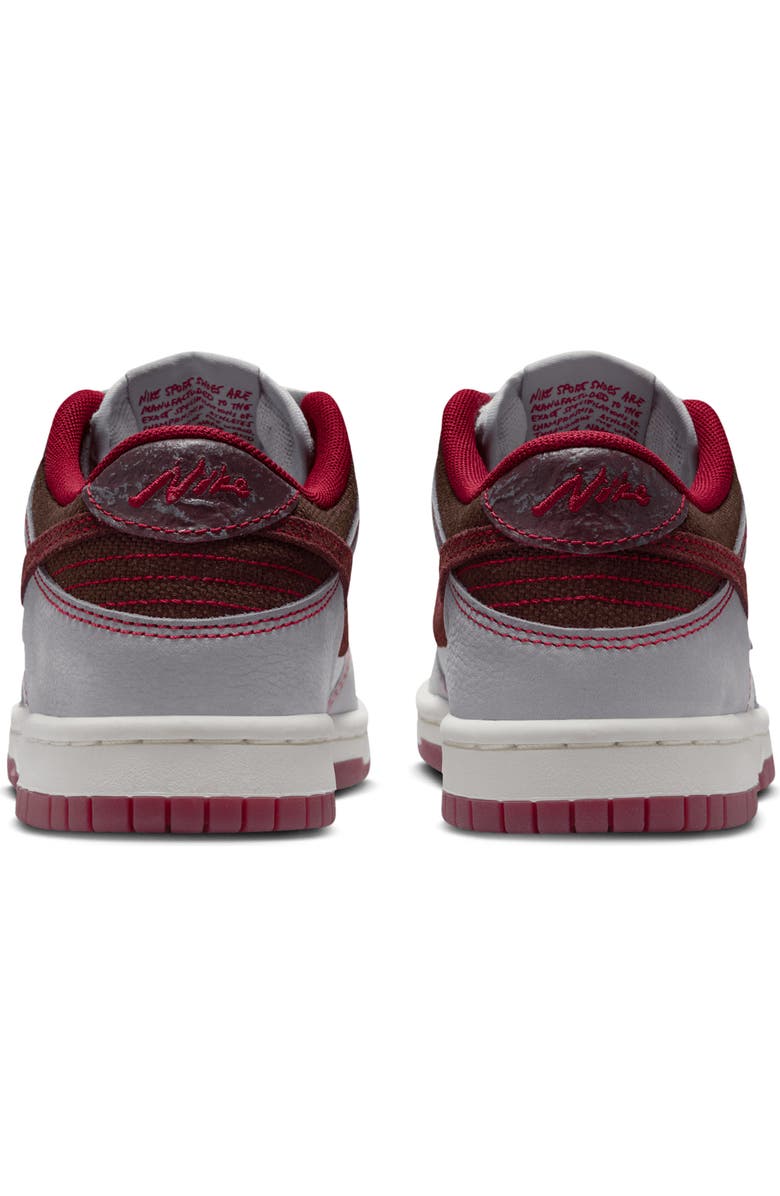 Nike Kids' Dunk Low Basketball Sneaker, Alternate, color, Platinum/ Grey/ Red/ Burgundy