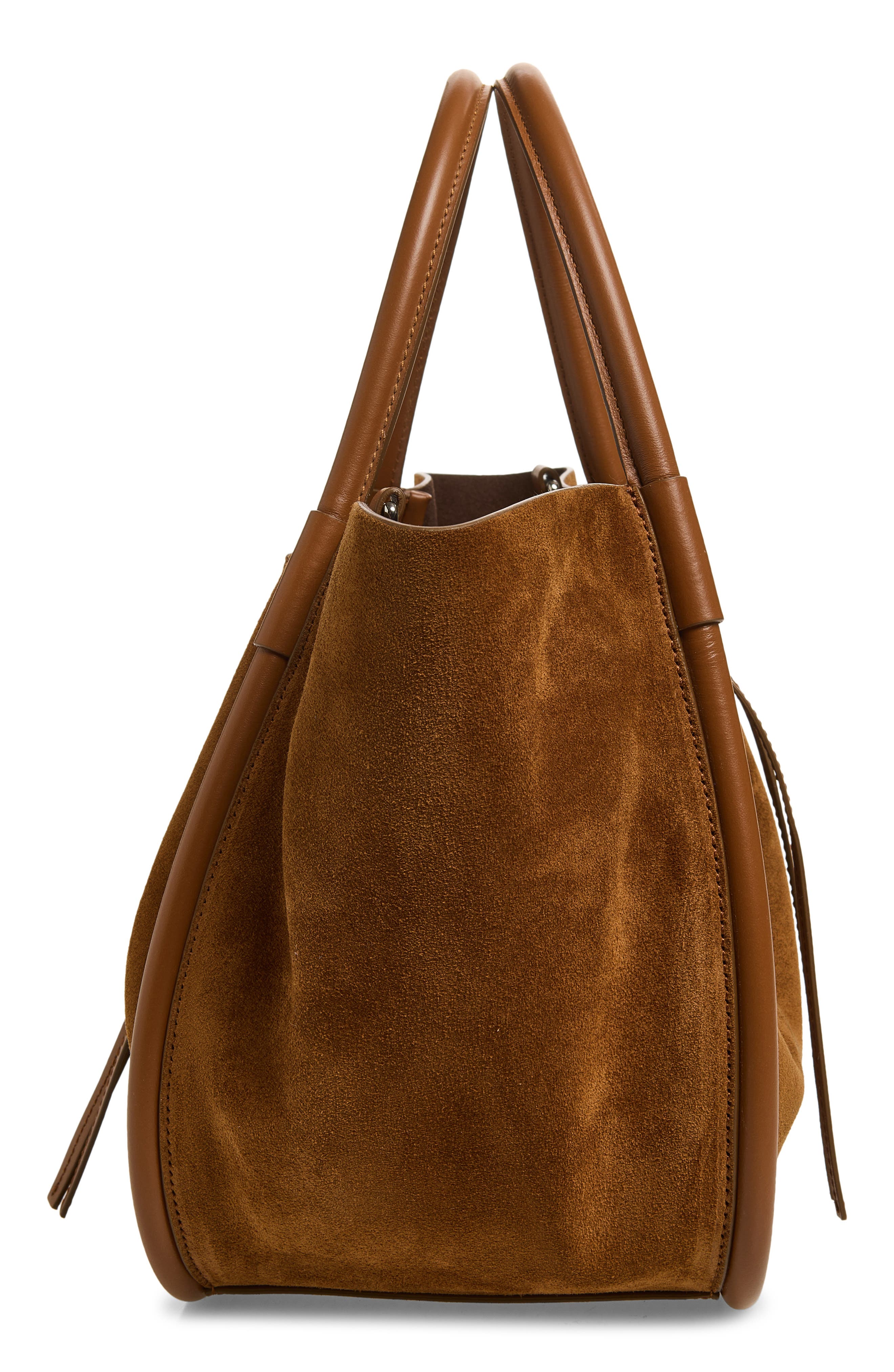 Proenza Schouler Small Ruched Leather Tote, Alternate, color, Saddle
