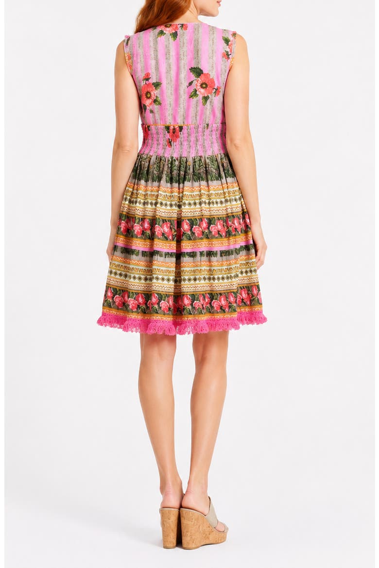 Sleeveless Pom Pom Trim Dress, Alternate, color, PINK