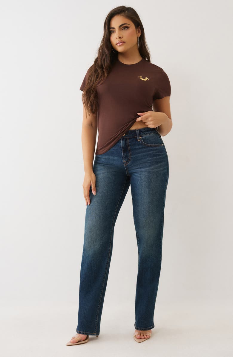 True Religion Sarah High Waist Straight Leg Jeans, Alternate, color, Medium Amber Nights Wash
