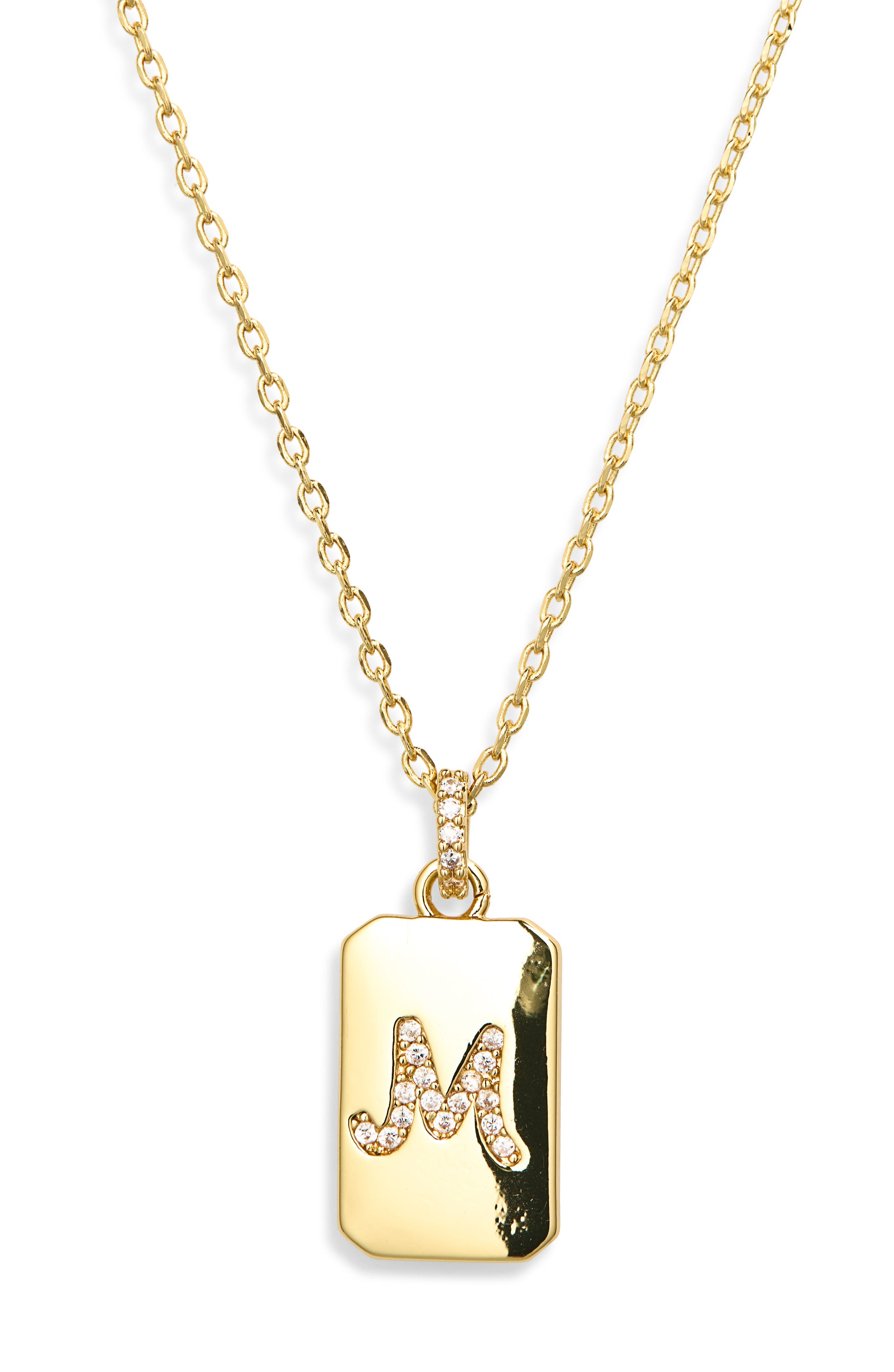 Chelsea28 Gift Boxed Pavé Initial Tag Necklace (Women) | Nordstrom