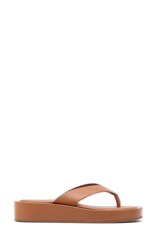 Top Guy Shoes Raya Platform Flip Flop In Tan Pu