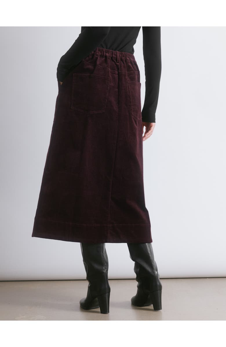 Albaray Cord A-Line Skirt, Alternate, color, Burgundy