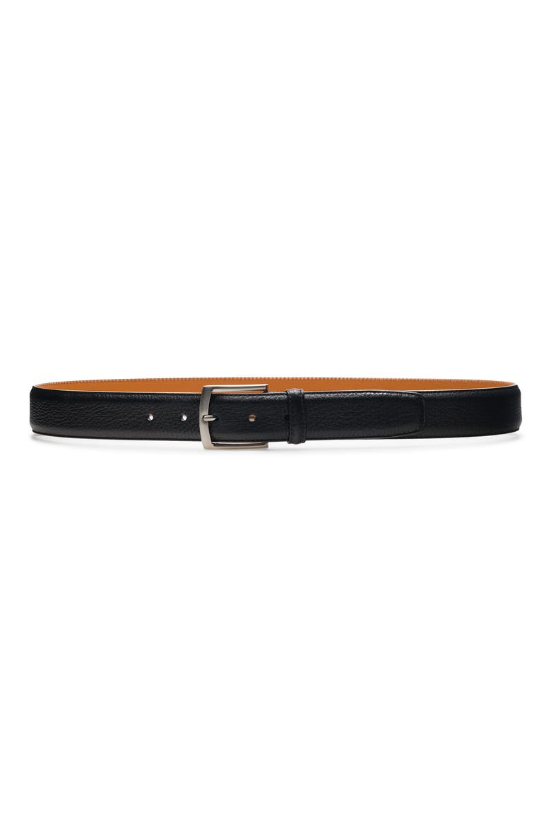 Tanner Tumbled Leather Belt, Alternate, color, TEXTURE BLACK