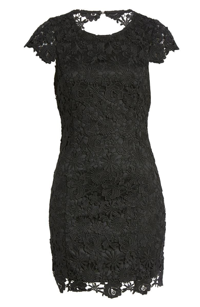Lulus Romance Language Backless Lace Body-Con Dress, Alternate, color, 
