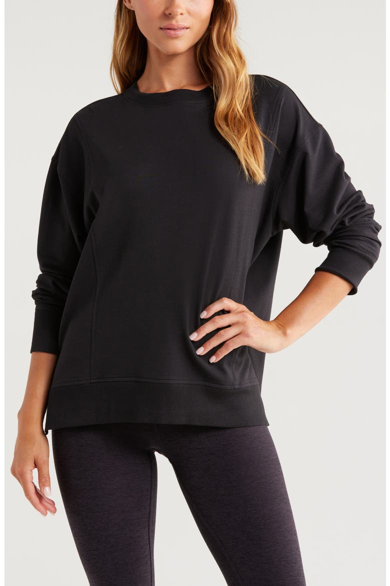 Luxe French Terry Sweatshirt, Main, color, BLACK