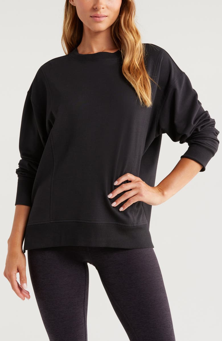Zella Luxe French Terry Sweatshirt, Main, color,
