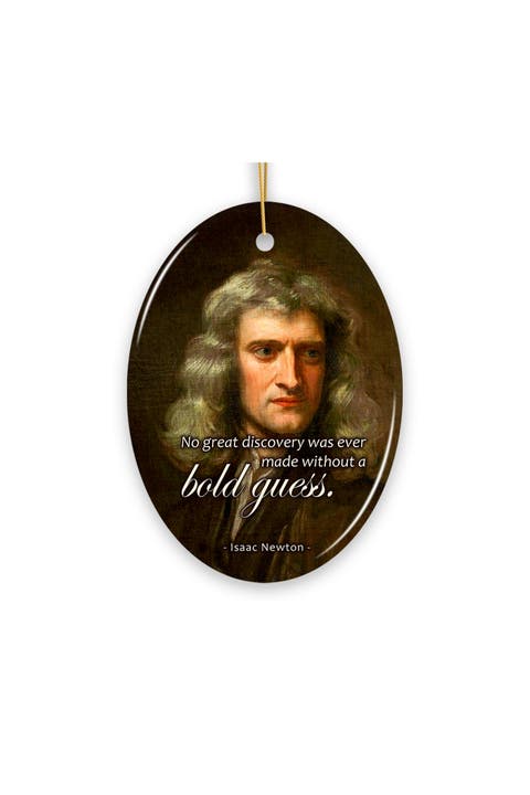 Isaac Newton Bold Guess Quote Ceramic Ornament