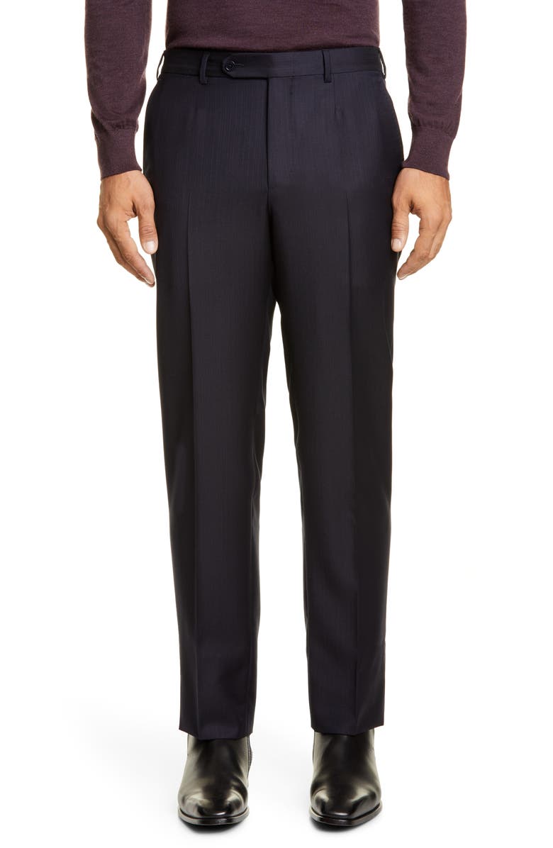 ZEGNA Ermenegildo Zegna Milano Classic Fit Stripe Wool & Silk Suit, Alternate, color,