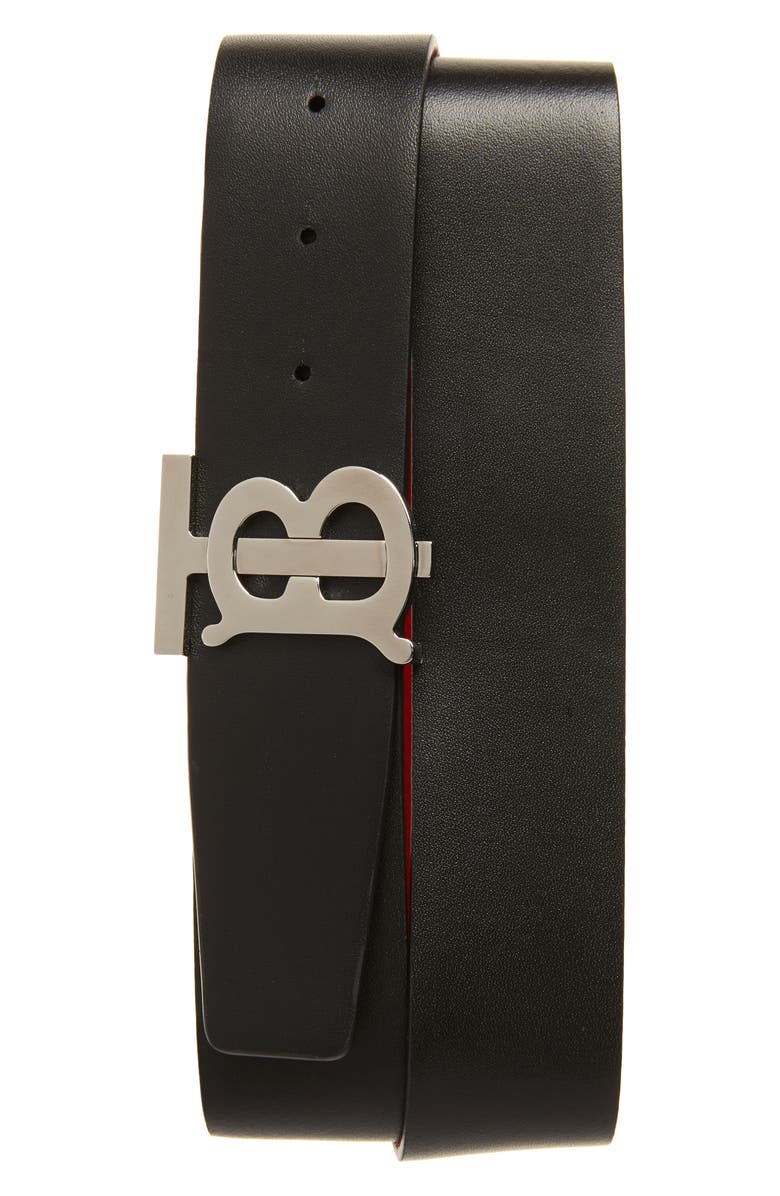 Burberry TB Monogram Reversible Leather Belt, Alternate, color, 
