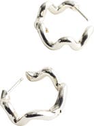 Madewell Demi Fine Wavy Double Hoop Huggie Earrings