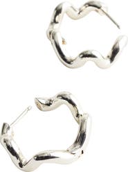 Madewell Demi Fine Wavy Double Hoop Huggie Earrings